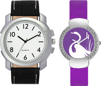 

VALENTIME VL12VT22 New Latest Stylish Designer Collection Leather Combo Couple Diamond Fancy Casual Best Offer Watch - For Men & Women
