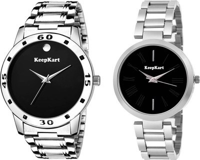 

Keepkart Combo Of Two Metallic Fashion Low Rate Couple Goal Men And Women Watch - For Boys & Girls