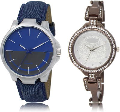Talgo Latest Set of 2 Stylish Attractive Professional Designer Combo Analog Watch - For Men & Women