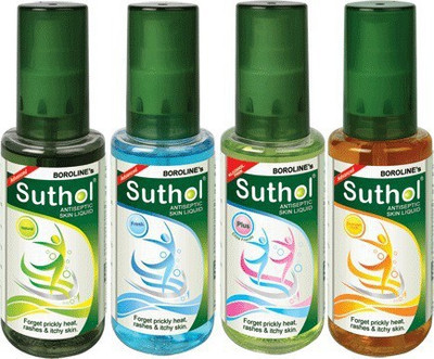 

BOROLINE's SUTHOL Natural + Chandan + Plus + Fresh - Combo pack of 4 x 100 ml Spray of 4 Suthol Variants Antiseptic Spray(400 ml, Pack of 4)