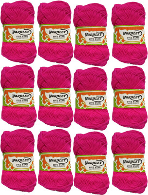 

yardley Hand Knitting Art Craft Soft Fingering Crochet Hook Yarn, Needle Knitting Thread For Wool Ball Hand Knitting Art Craft Soft Fingering Crochet Hook Yarn, Needle Knitting Thread Dyed Pink Pack Of 12