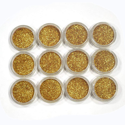 

AsianHobbyCrafts Glitter Sparkle Powder: Pack of 12 pcs : 7 g Each :(Golden)