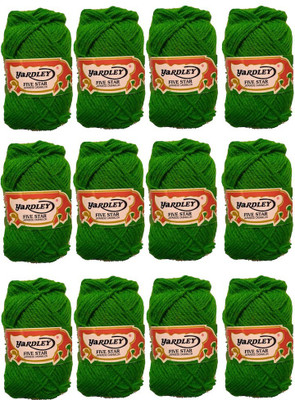

yardley Hand Knitting Art Craft Soft Fingering Crochet Hook Yarn, Needle Knitting Thread For Wool Ball Hand Knitting Art Craft Soft Fingering Crochet Hook Yarn, Needle Knitting Thread Dyed Light Green Pack Of 12