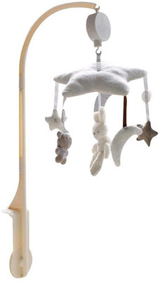 

Baby Grow Baby Toy Crib Mobile Newborn Rabbit Musical Box with Holder Arm Music Box Rotating Bed Bell Plush Toys Rattle(Multicolor)
