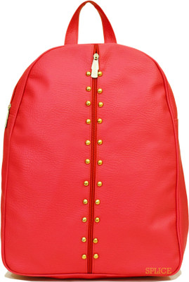 

VIVARS PU Leather Backpack School Bag Student Backpack Women Travel bag 6 L Backpack(Red)