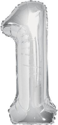 

BashNSplash Solid 17" NUMBER FOIL BALLOON BIRTHDAY PARTY DECORATION SILVER 1 (PACK OF 1) Letter Balloon(Silver, Pack of 1)