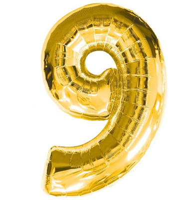 

BashNSplash Solid 17" NUMBER FOIL BALLOON BIRTHDAY PARTY DECORATION GOLDEN 9 (PACK OF 1) Letter Balloon(Gold, Pack of 1)