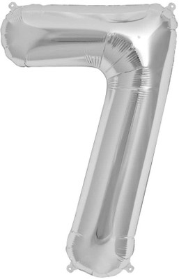 

BashNSplash Solid 17" NUMBER FOIL BALLOON BIRTHDAY PARTY DECORATION SILVER 7 (PACK OF 1) Letter Balloon(Silver, Pack of 1)