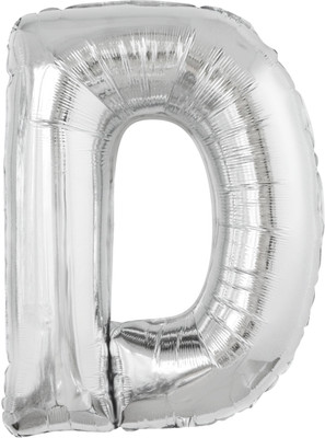 

BashNSplash Solid 17" ALPHABET FOIL BALLOON BIRTHDAY PARTY DECORATION SILVER D (PACK OF 1) Letter Balloon(Silver, Pack of 1)