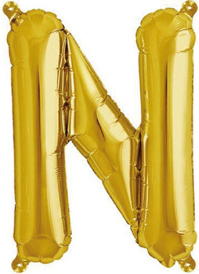 

BashNSplash Solid 17" ALPHABET FOIL BALLOON BIRTHDAY PARTY DECORATION GOLDEN N (PACK OF 1) Letter Balloon(Gold, Pack of 1)