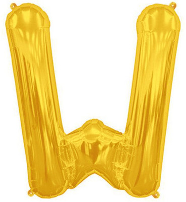 

BashNSplash Solid 17" ALPHABET FOIL BALLOON BIRTHDAY PARTY DECORATION GOLDEN W (PACK OF 1) Letter Balloon(Gold, Pack of 1)