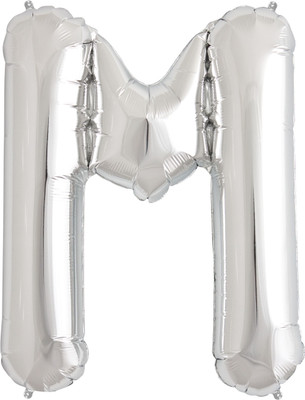 

BashNSplash Solid 17" ALPHABET FOIL BALLOON BIRTHDAY PARTY DECORATION SILVER M (PACK OF 1) Letter Balloon(Silver, Pack of 1)