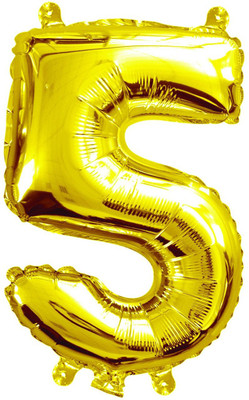

BashNSplash Solid 17" NUMBER FOIL BALLOON BIRTHDAY PARTY DECORATION GOLDEN 5 (PACK OF 1) Letter Balloon(Gold, Pack of 1)