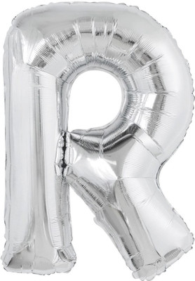 

BashNSplash Solid 17" ALPHABET FOIL BALLOON BIRTHDAY PARTY DECORATION SILVER R (PACK OF 1) Letter Balloon(Silver, Pack of 1)