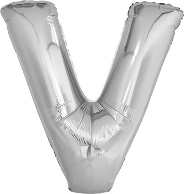 

BashNSplash Solid 17" ALPHABET FOIL BALLOON BIRTHDAY PARTY DECORATION SILVER V (PACK OF 1) Letter Balloon(Silver, Pack of 1)