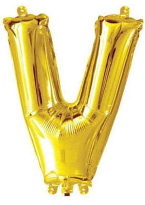 

BashNSplash Solid 17" ALPHABET FOIL BALLOON BIRTHDAY PARTY DECORATION GOLDEN V (PACK OF 1) Letter Balloon(Gold, Pack of 1)