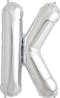 

BashNSplash Solid 17" ALPHABET FOIL BALLOON BIRTHDAY PARTY DECORATION SILVER K (PACK OF 1) Letter Balloon(Silver, Pack of 1)
