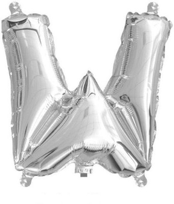 

BashNSplash Solid 17" ALPHABET FOIL BALLOON BIRTHDAY PARTY DECORATION SILVER W (PACK OF 1) Letter Balloon(Silver, Pack of 1)