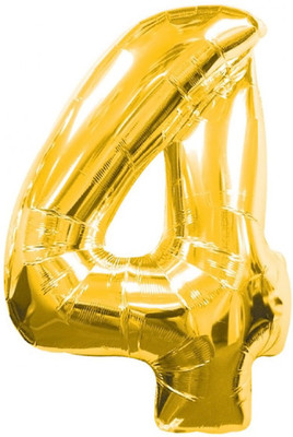 

BashNSplash Solid 17" NUMBER FOIL BALLOON BIRTHDAY PARTY DECORATION GOLDEN 4 (PACK OF 1) Letter Balloon(Gold, Pack of 1)