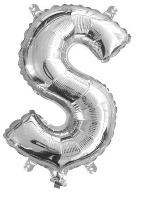 

BashNSplash Solid 17" ALPHABET FOIL BALLOON BIRTHDAY PARTY DECORATION SILVER S (PACK OF 1) Letter Balloon(Silver, Pack of 1)