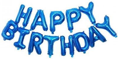 

BashNSplash Solid HAPPY BIRTHDAY FOIL BALLOON BIRTHDAY PARTY DECORATION BLUE (PACK OF 1) Letter Balloon(Blue, Pack of 1)