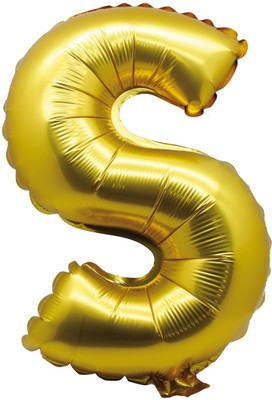 BashNSplash Solid 17" ALPHABET FOIL BALLOON BIRTHDAY PARTY DECORATION GOLDEN S (PACK OF 1) Letter Balloon(Gold, Pack of 1)