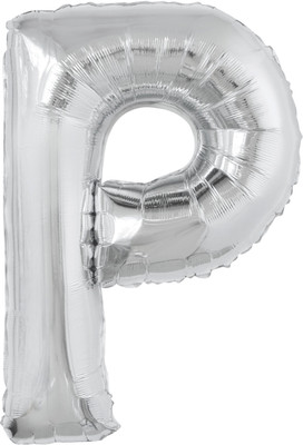 

BashNSplash Solid 17" ALPHABET FOIL BALLOON BIRTHDAY PARTY DECORATION SILVER P (PACK OF 1) Letter Balloon(Silver, Pack of 1)