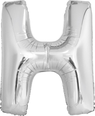 

BashNSplash Solid 17" ALPHABET FOIL BALLOON BIRTHDAY PARTY DECORATION SILVER H (PACK OF 1) Letter Balloon(Silver, Pack of 1)