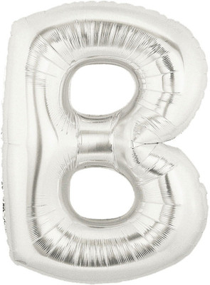 

BashNSplash Solid 17" ALPHABET FOIL BALLOON BIRTHDAY PARTY DECORATION SILVER B (PACK OF 1) Letter Balloon(Silver, Pack of 1)