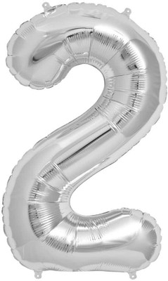 

BashNSplash Solid 17" NUMBER FOIL BALLOON BIRTHDAY PARTY DECORATION SILVER 2 (PACK OF 1) Letter Balloon(Silver, Pack of 1)