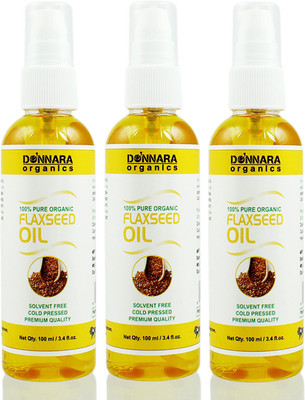

Donnara Organics 100% Pure Flaxseed oil Combo pack of 3 bottles of 100 ml(300 ml)(300 ml)