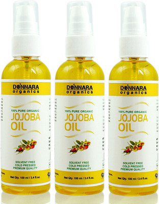 

Donnara Organics 100% Pure Jojoba oil Combo pack of 3 bottles of 100 ml(300 ml)(300 ml)