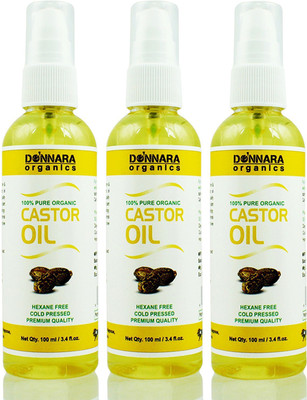

Donnara Organics 100% Pure Castor oil Combo pack of 3 bottles of 100 ml(300 ml)(300 ml)