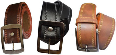 

FERRET Men Casual Multicolor Artificial Leather, Genuine Leather, Synthetic Belt, Black;brown;tan