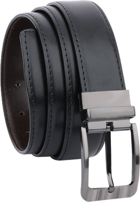 

RUSHQ Men Formal Black Artificial Leather Reversible Belt, Black/brown