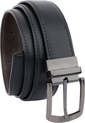 

RUSHQ Men Formal Black Artificial Leather Reversible Belt, Black/brown