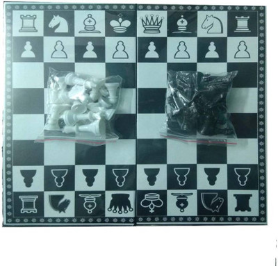 

Qweezer CHESS MATE ( 27 X 27 cm ) CHESS BOARD 32 PLAYING COINS & PLASTIC PAPER CHESS GAME 27 cm Chess Board(White, Black)