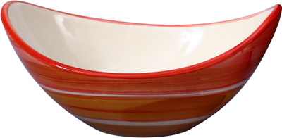 

Caffeine Orange Illusion Stoneware Bowl(Orange, White, Pack of 1)