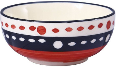 

caffeine Dining Dessert Bowl in Salmon Orange Ooodles (1 pc) Ceramic Bowl(Orange, Pack of 1)