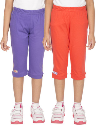 

Ocean Race Capri For Girls Solid Cotton(Multicolor, Purple & coral