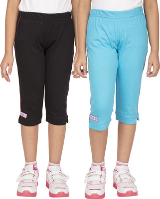 

Ocean Race Capri For Girls Solid Cotton(Black Pack of 2, Black & aqua