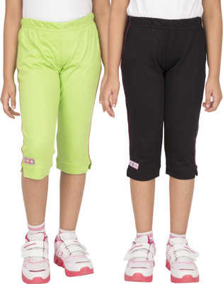 

Ocean Race Capri For Girls Self Design Cotton(Multicolor, Black & lime green