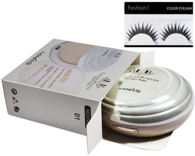 

FASHION 1 Mars Collagen Powder BB Light Beige (Light Beige) With One Pair Of Eyelashes(Set of 2)
