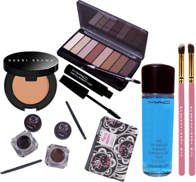 

professional kit 2Brush&Bobbi Brown Concealer&Mac 8Shade Eyeshadow Palette&Mac Hello Kitty Eyeliner&Mac Haute Naughty Mascara&Mac Pro Eye Makeup Remover(Set of 7)