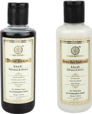 Khadi Natural Shikakai Honey SLS Shampoo and Conditioner(Set of 2)
