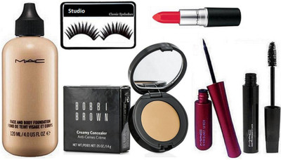

studio Eyelashes, Mac Face and Body, Liquidlast Liner, Houte and Naughty Mascara, Lustre Lipstick, Bobbi Brown Corrector Concealer(Set of 6)