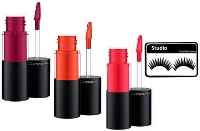 

studio eyelashes With mac Versicolour Stain Encre A Liquid lip gloss ( set of 3)(Set of 4)