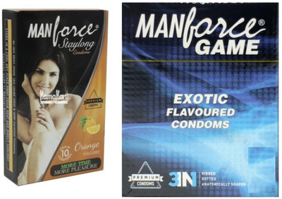 

Manforce GAME EXOTIC ORANGE Combo Pack and 4 tab (100mg) with every order Condom(Set of 2, 20S)