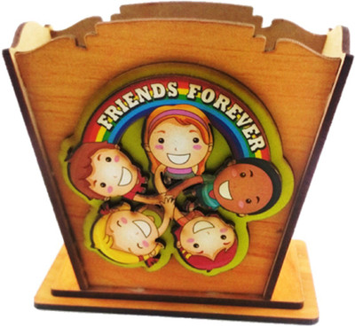 

Grow More Money 1 Compartments Wooden Pen Stand(Light Brown)