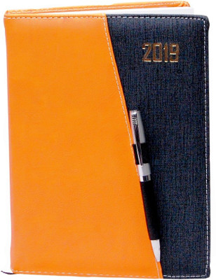 

Aahum Sales B5 Diary(Executive Orange Black Color Sunday Separate Diary 2019 with Pen, Multicolor)